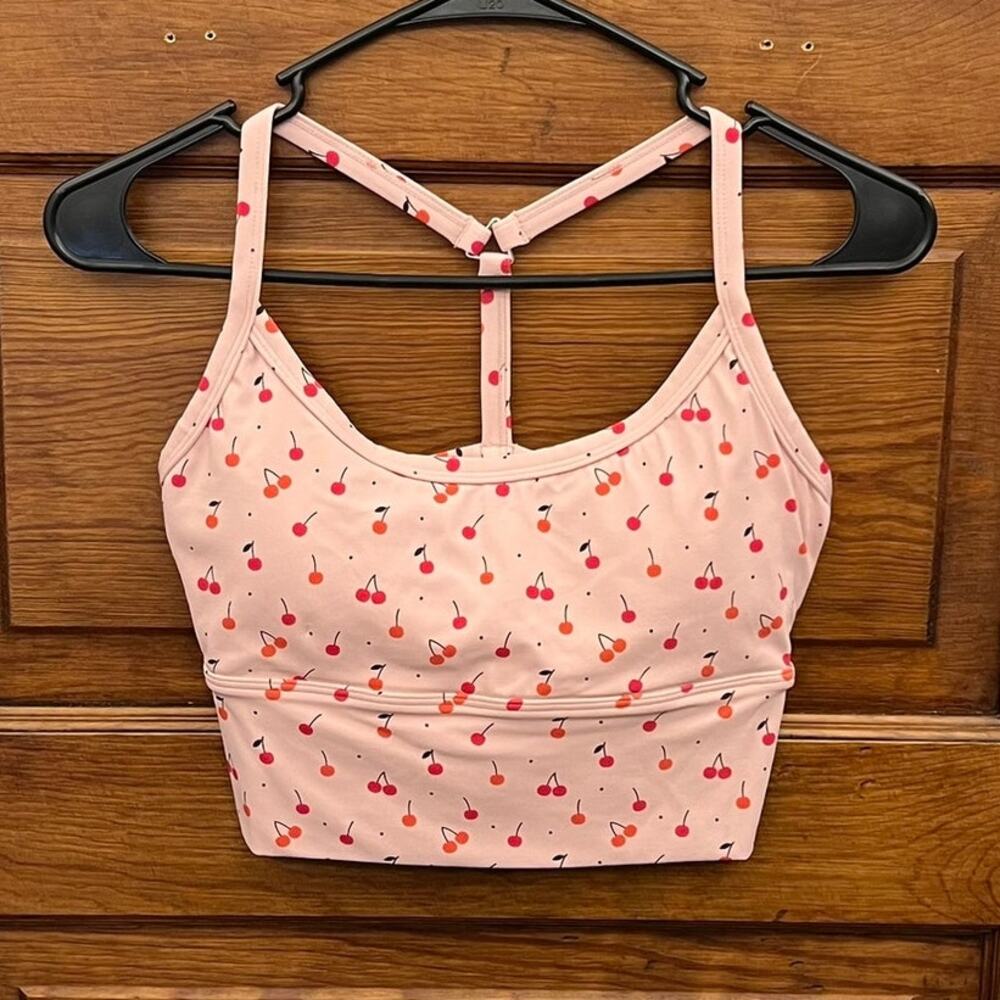 Vitality CLOUD II Y Longline - Cherry Print Tank Top sz S Pink NWOT's $62